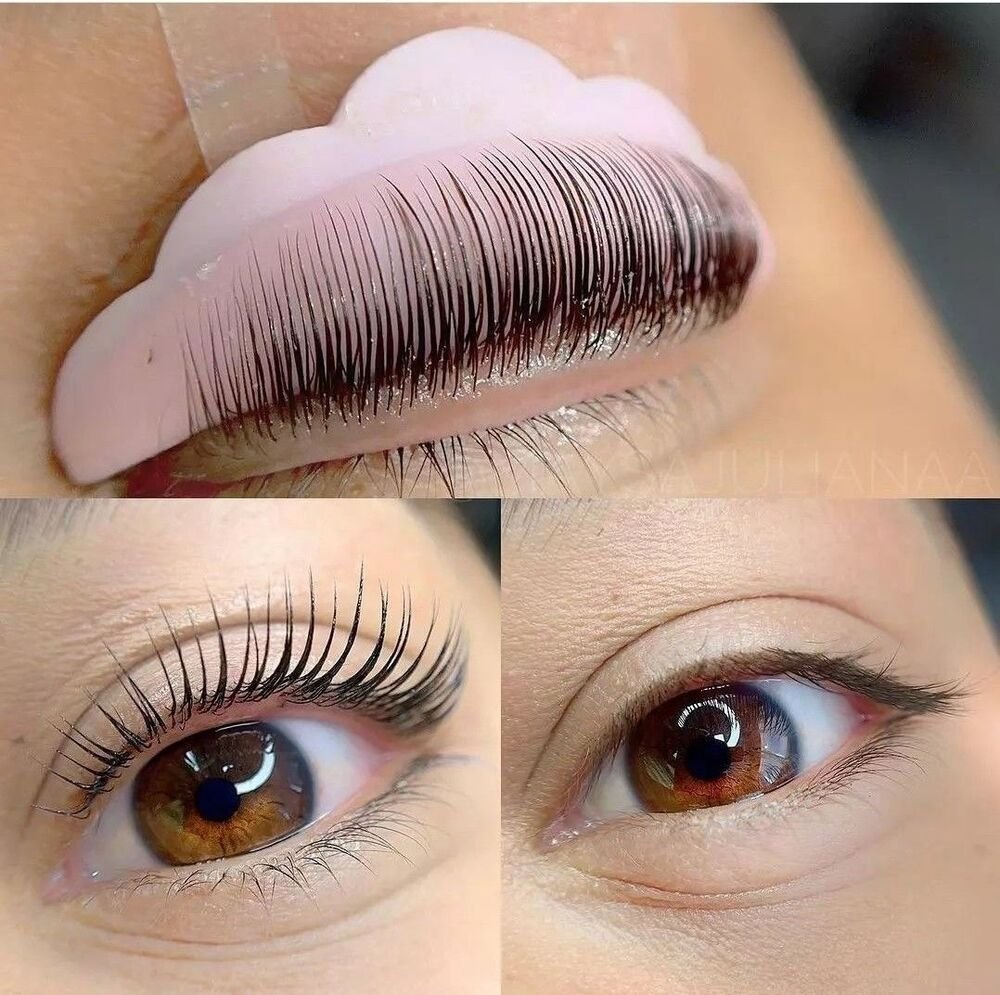 Antes y después de lifting de pestañas